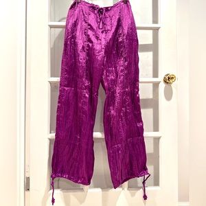 💓FOREVER 21💓 Metallic parachute summer festival pant